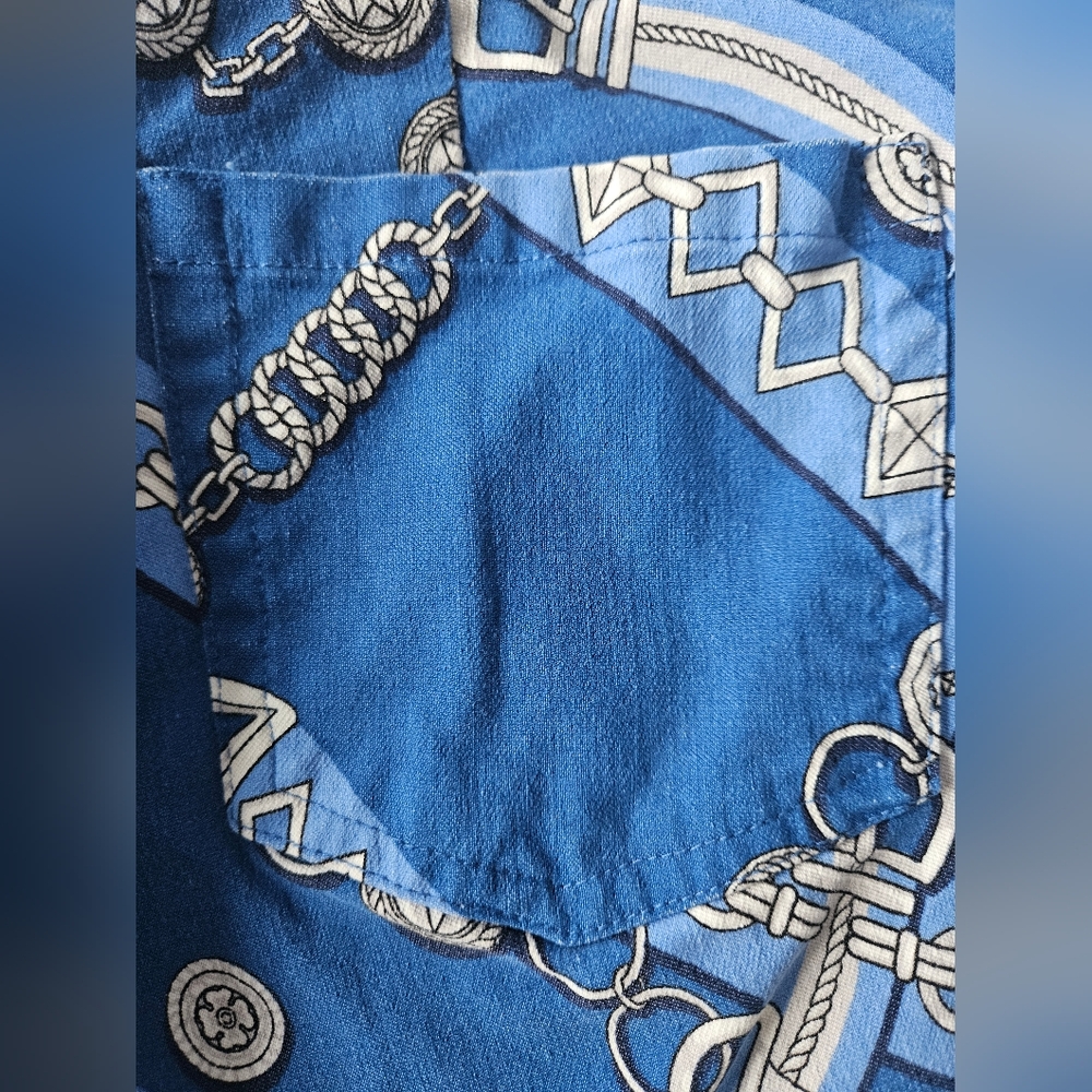 J MCLAUGHLIN Blue Equestrian Print Masie Bermuda Pull-On Shorts | SZ 2 - Picture 7 of 10